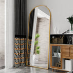 MINGZHE Vertikal Helkroppsspegel Aluminiumram – Guld & Svart Hall & Sovrum