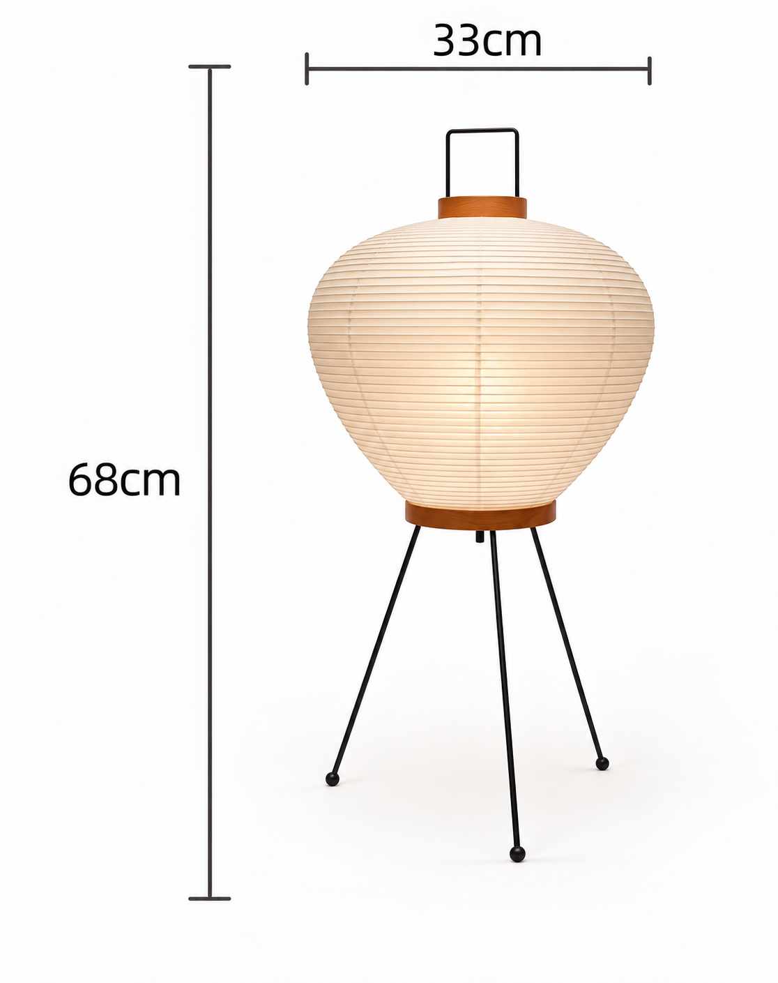 Japansk lampa i nordiskt vardagsrum