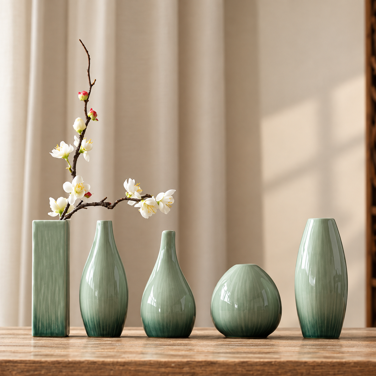 Elegant keramisk vas – dekorativ liten blomvas för vardagsrum, matbord och hydroponiska växter