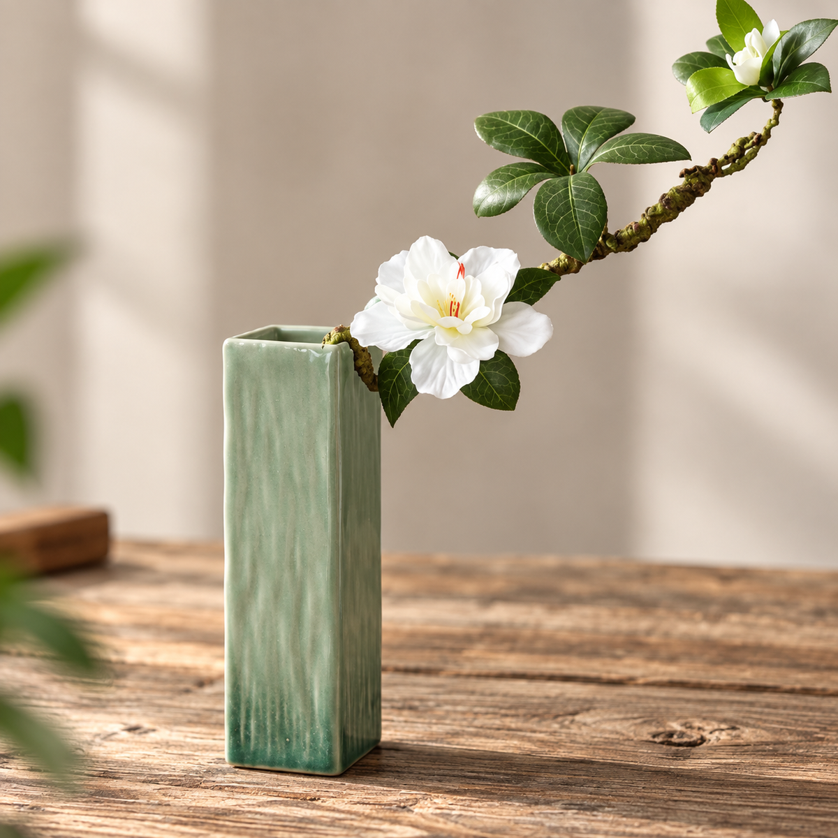 Elegant keramisk vas – dekorativ liten blomvas för vardagsrum, matbord och hydroponiska växter
