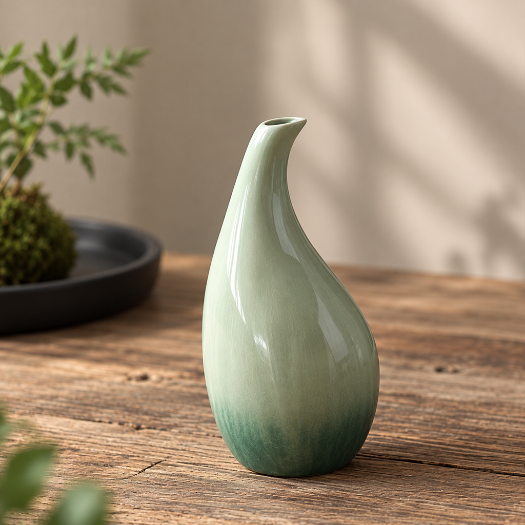 Elegant keramisk vas – dekorativ liten blomvas för vardagsrum, matbord och hydroponiska växter