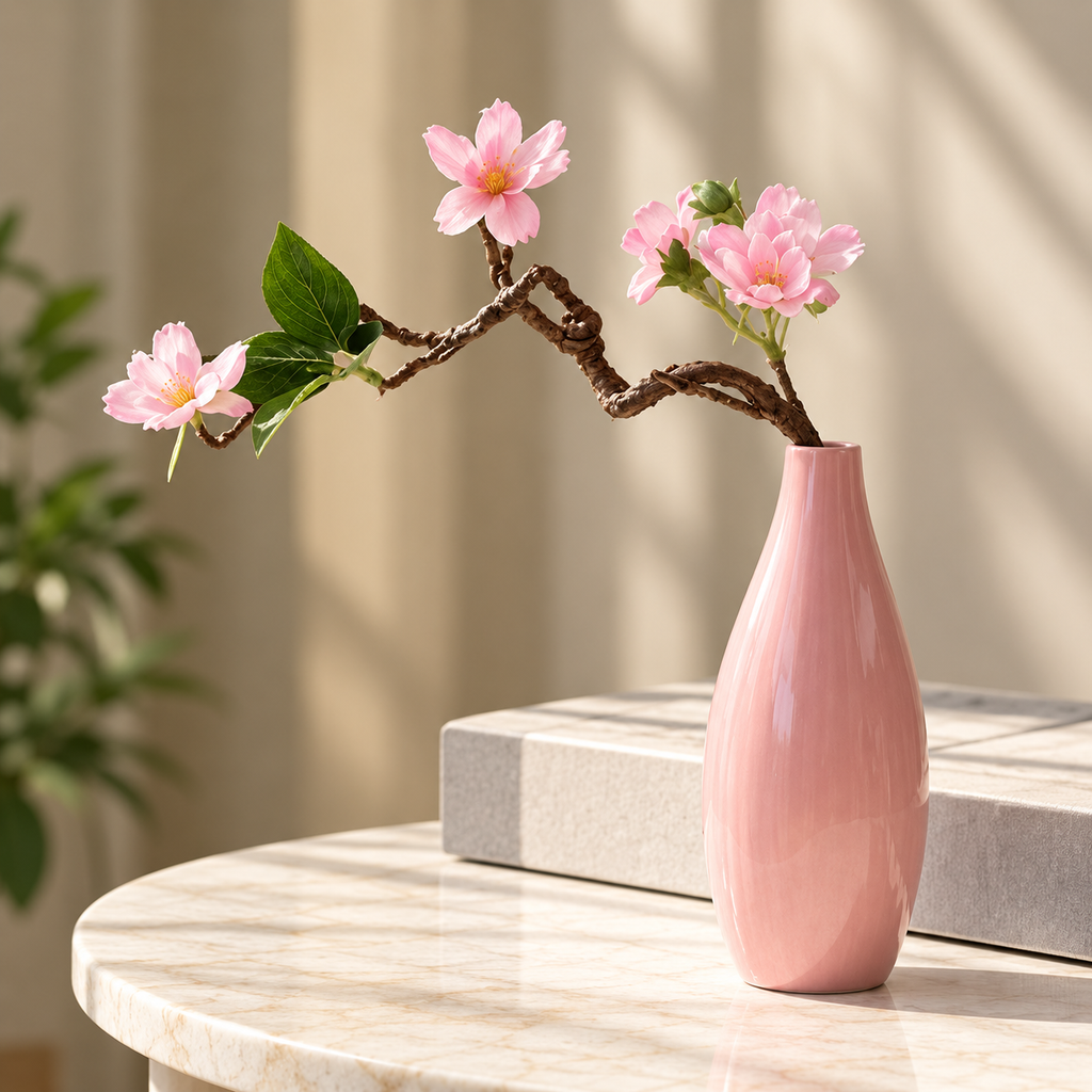 Elegant keramisk vas – dekorativ liten blomvas för vardagsrum, matbord och hydroponiska växter
