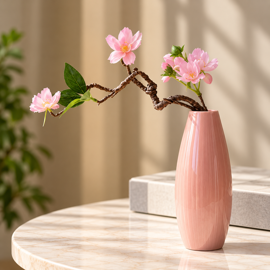 Elegant keramisk vas – dekorativ liten blomvas för vardagsrum, matbord och hydroponiska växter