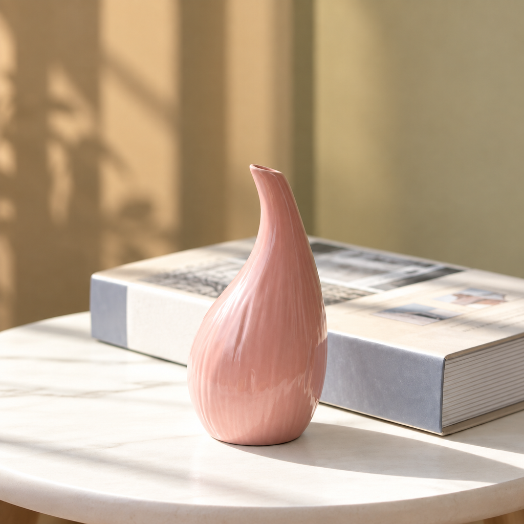 Elegant keramisk vas – dekorativ liten blomvas för vardagsrum, matbord och hydroponiska växter