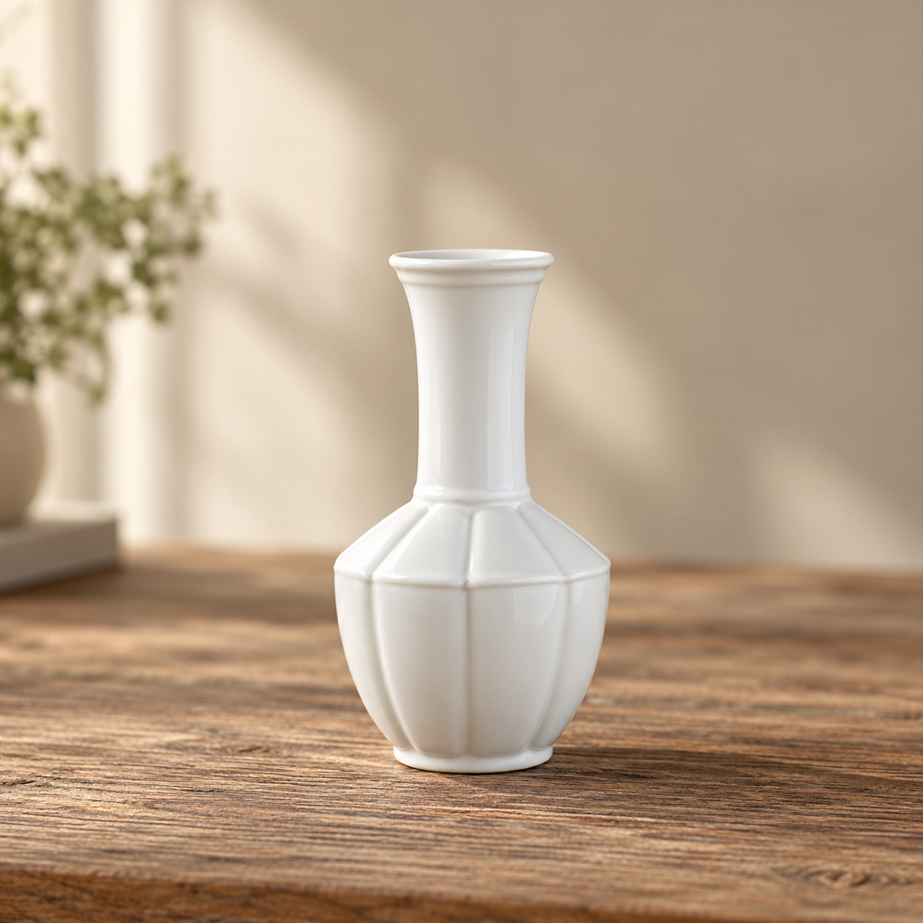 Elegant keramisk vas – dekorativ liten blomvas för vardagsrum, matbord och hydroponiska växter