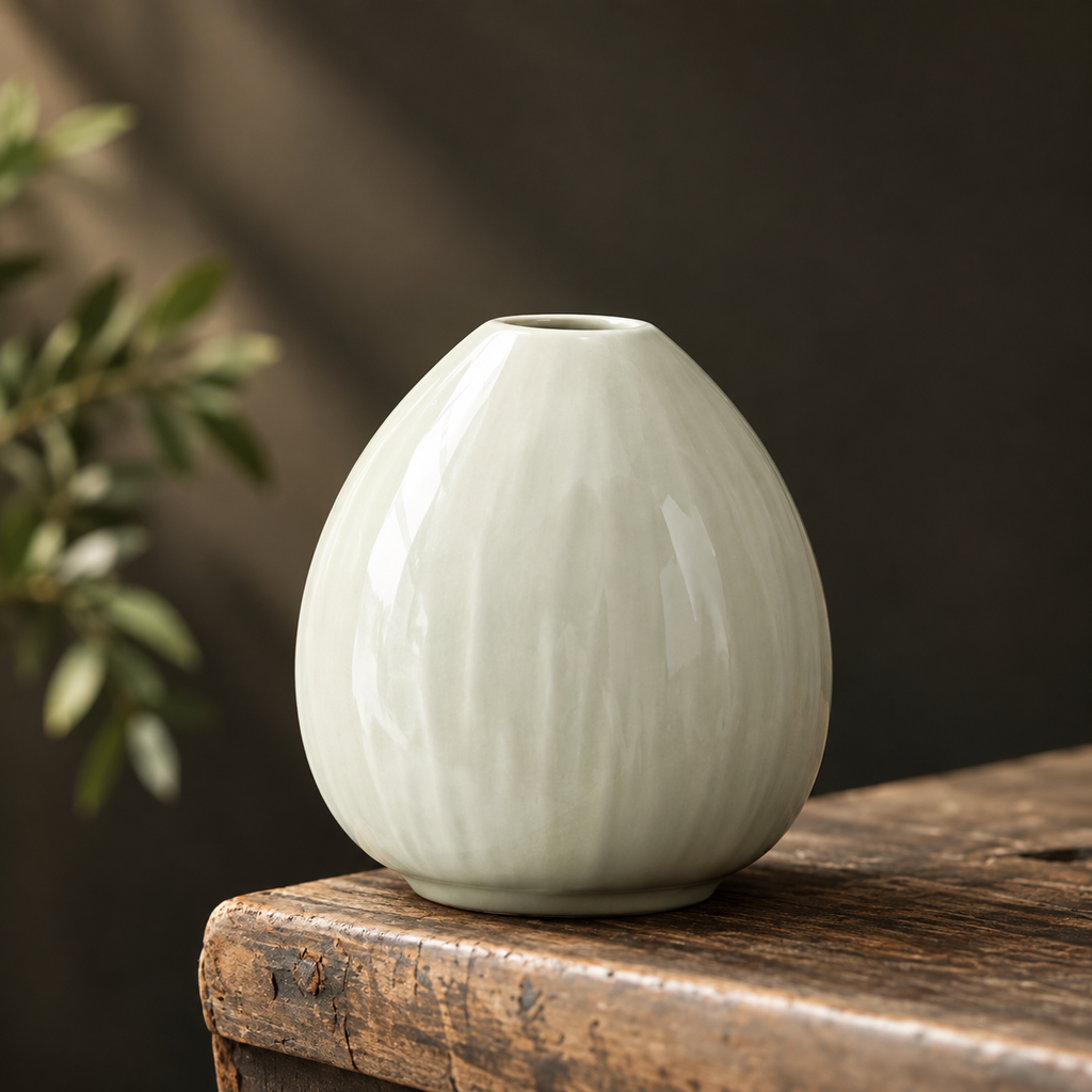Elegant keramisk vas – dekorativ liten blomvas för vardagsrum, matbord och hydroponiska växter