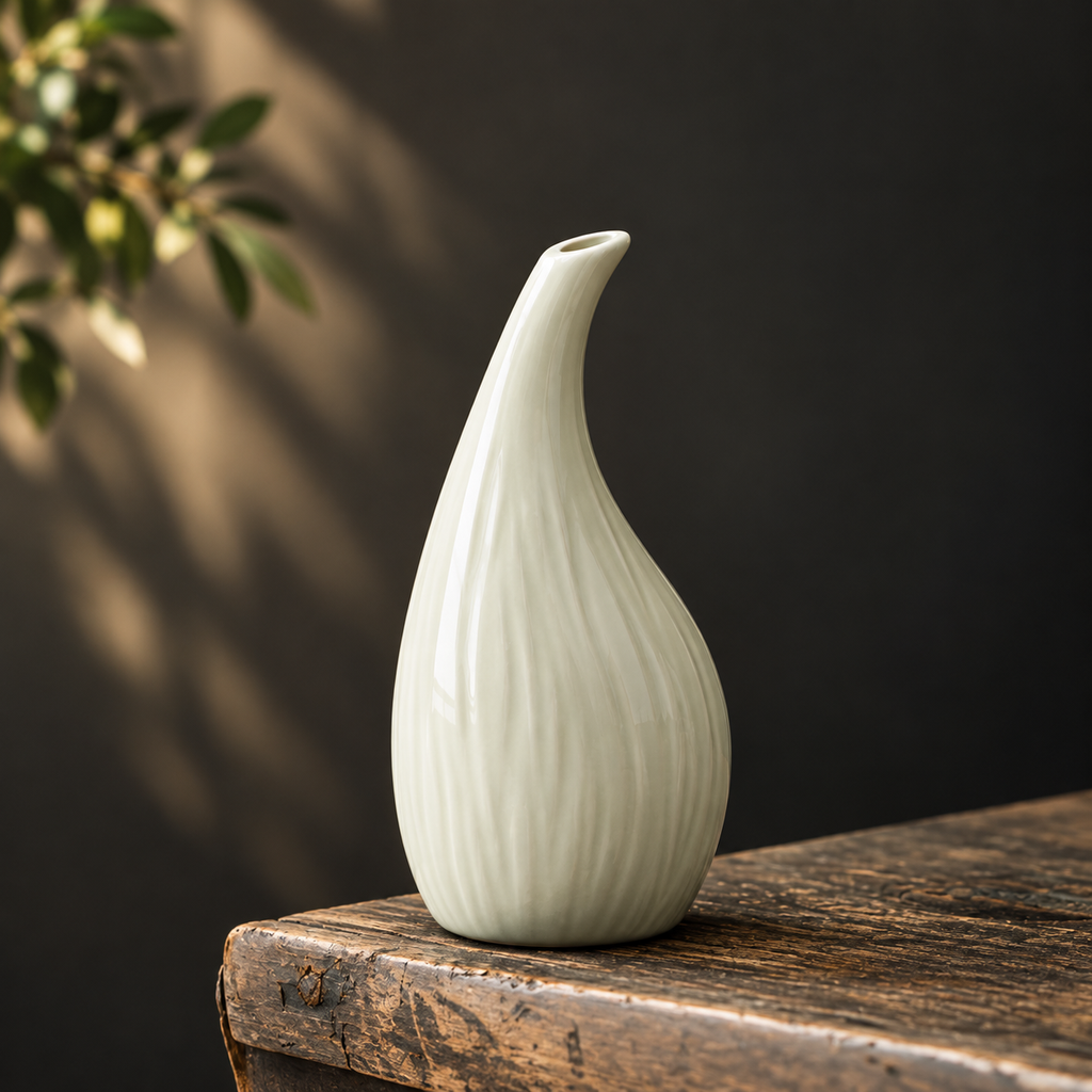 Elegant keramisk vas – dekorativ liten blomvas för vardagsrum, matbord och hydroponiska växter