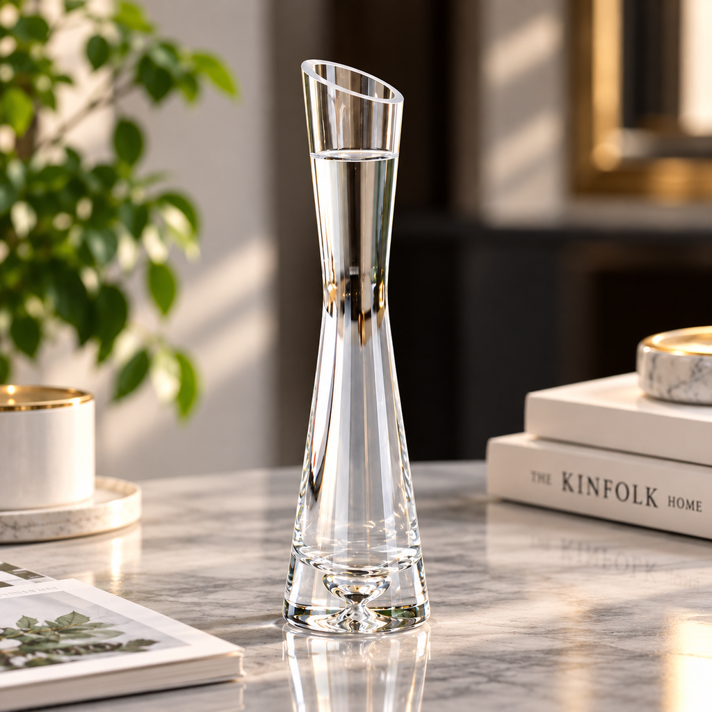 Elegant glasvas – modern dekorationsvas för blommor, kvistar och hydroponiska växter