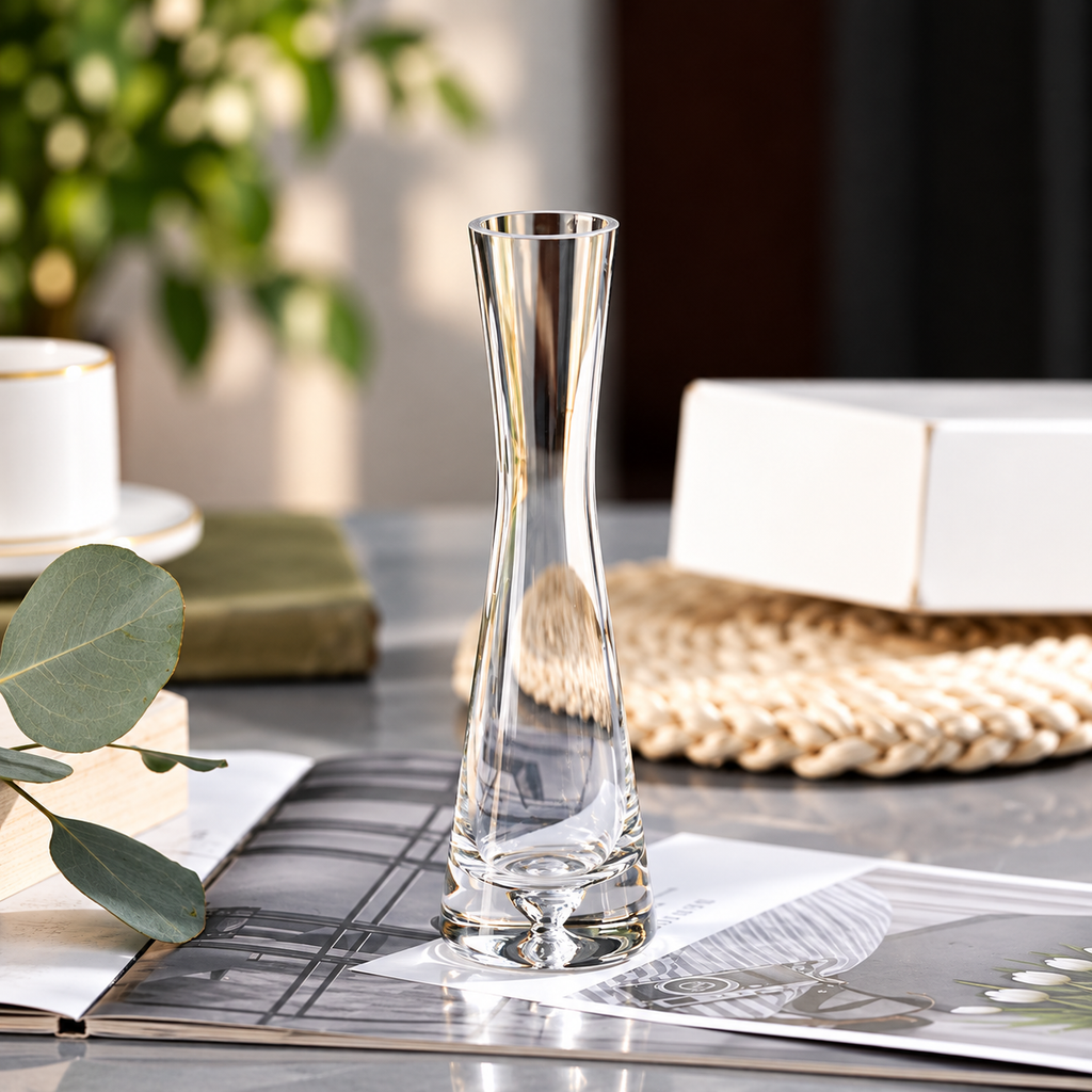 Elegant glasvas – modern dekorationsvas för blommor, kvistar och hydroponiska växter