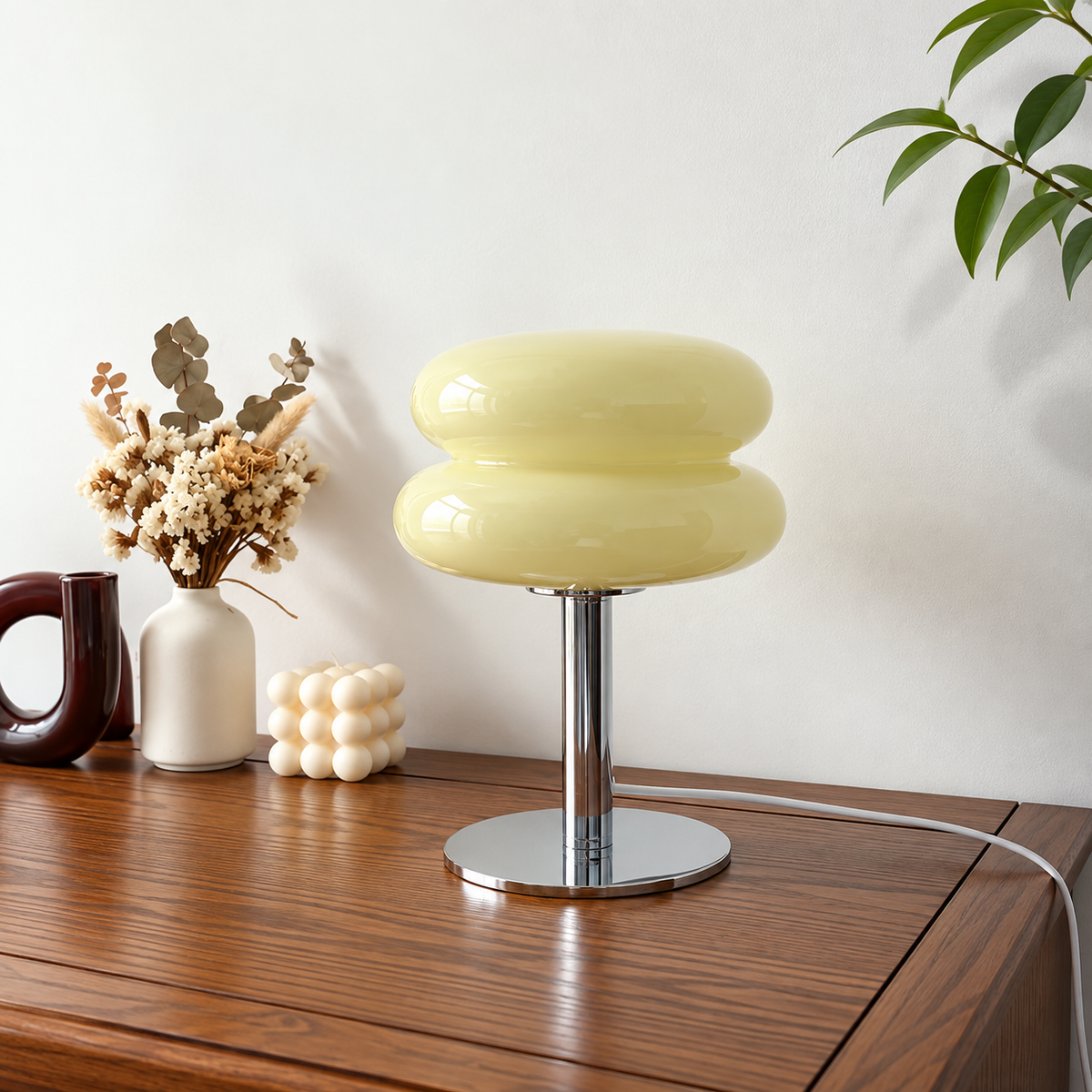 Macaron bordslampa i rosa nyans