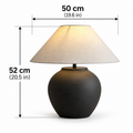 Stor keramisk bordslampa med varmt ljus