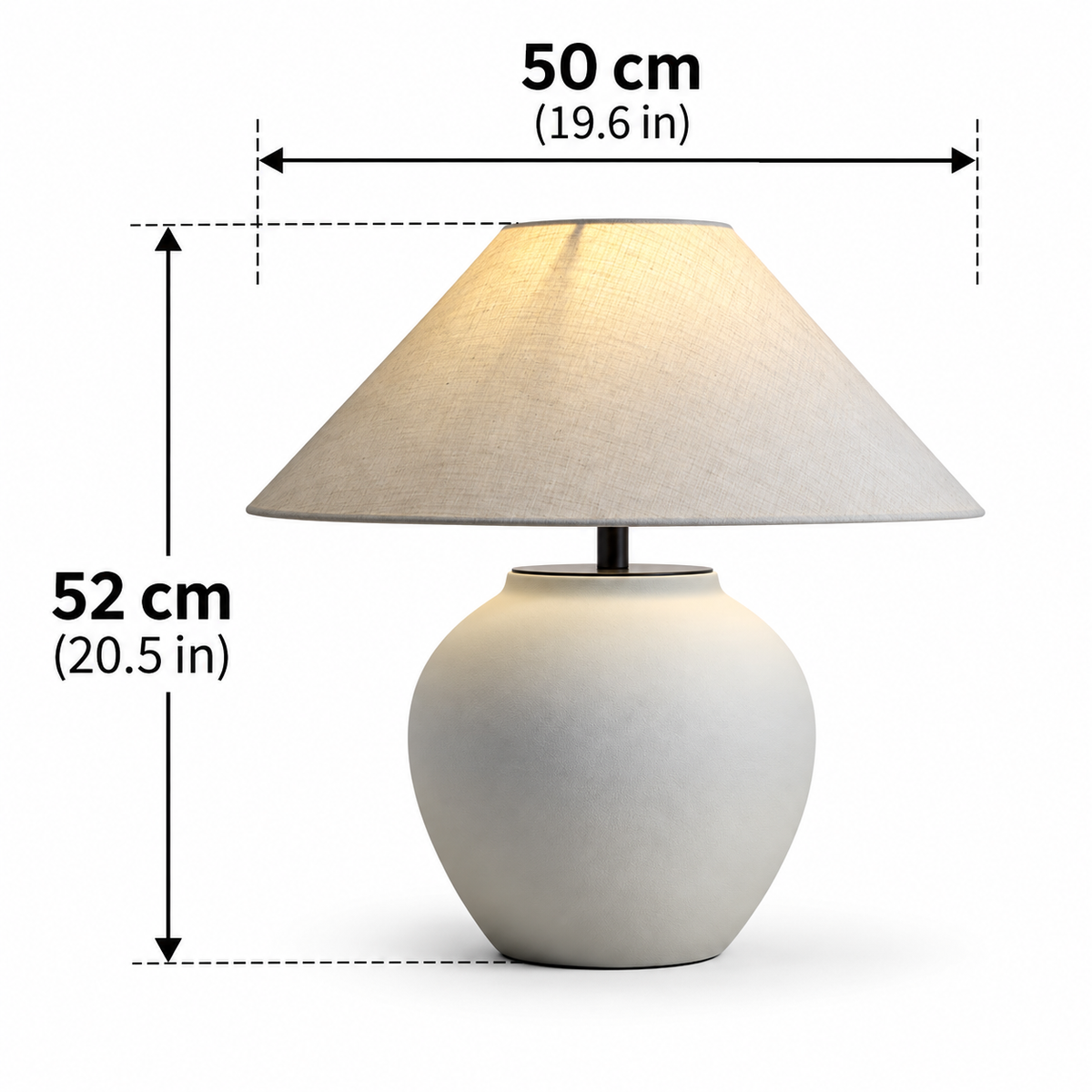 Keramisk bordslampa i matt svart – skärmalternativ