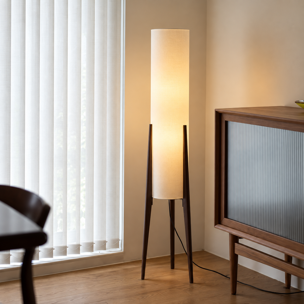 Golvlampa i massivt trä – bild 4