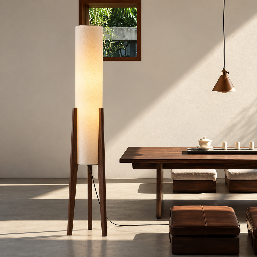 Golvlampa i massivt trä – bild 5
