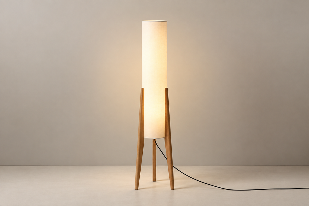 Golvlampa i massivt trä – bild 6