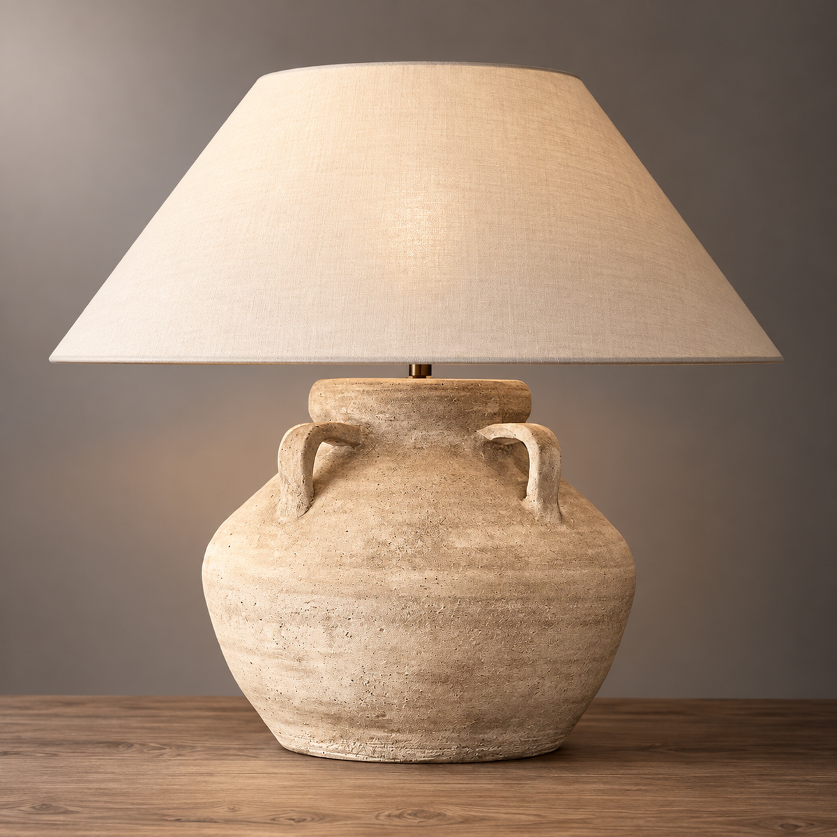 Handgjord retrolampa i naturmaterial – detalj