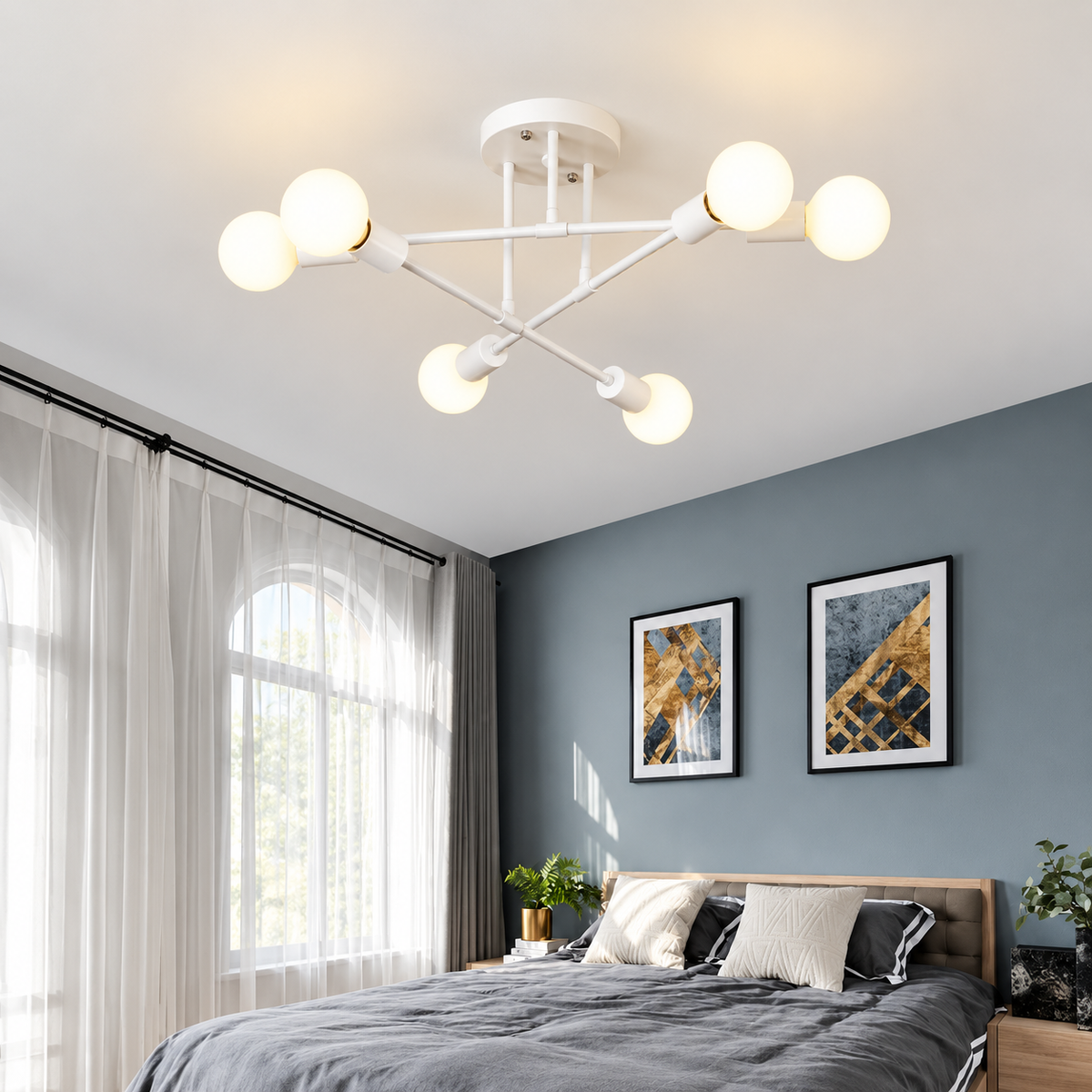 Dimbar LED-taklampa i matt svart – bild 5