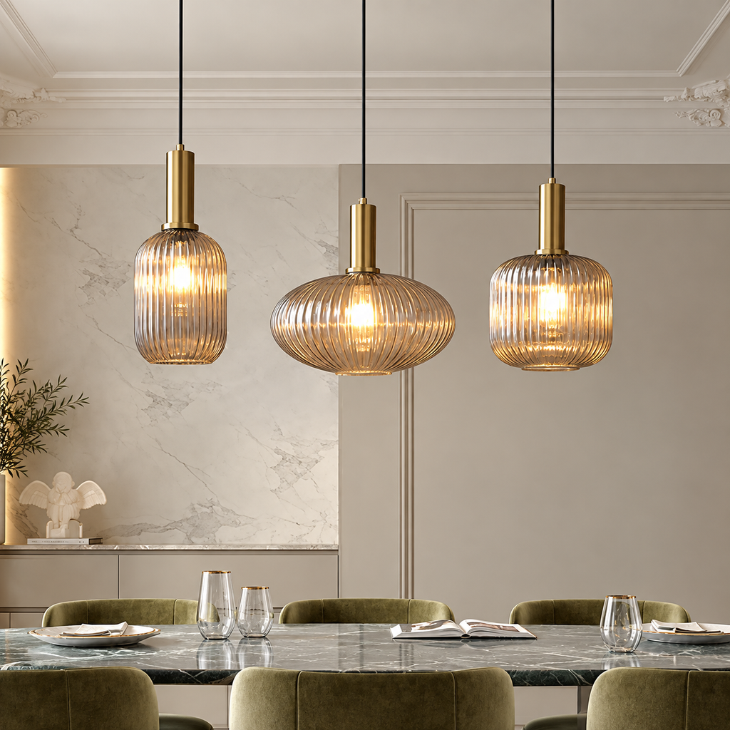 Modern hänglampa med glasskärm – bild 4