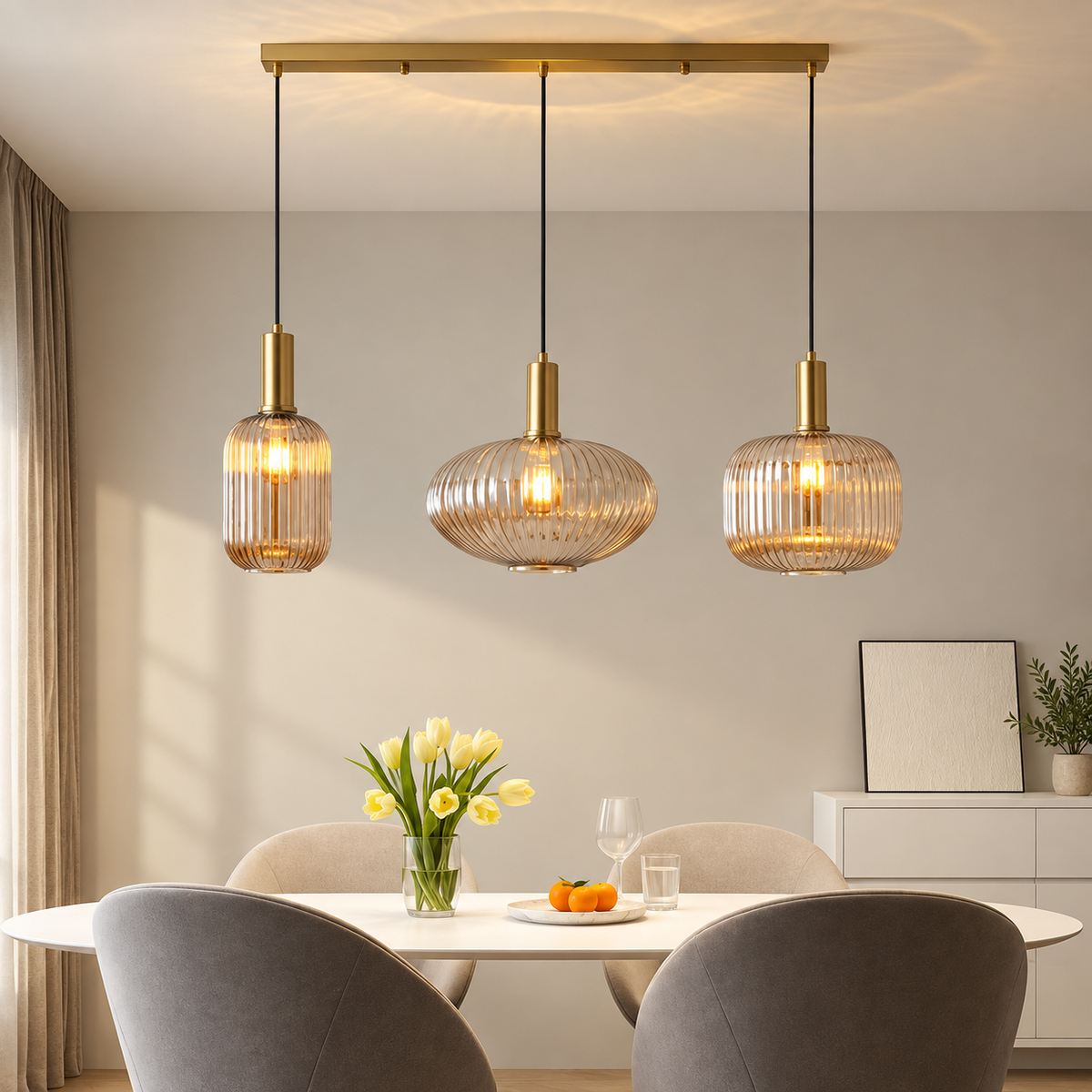 Modern hänglampa med glasskärm – bild 5