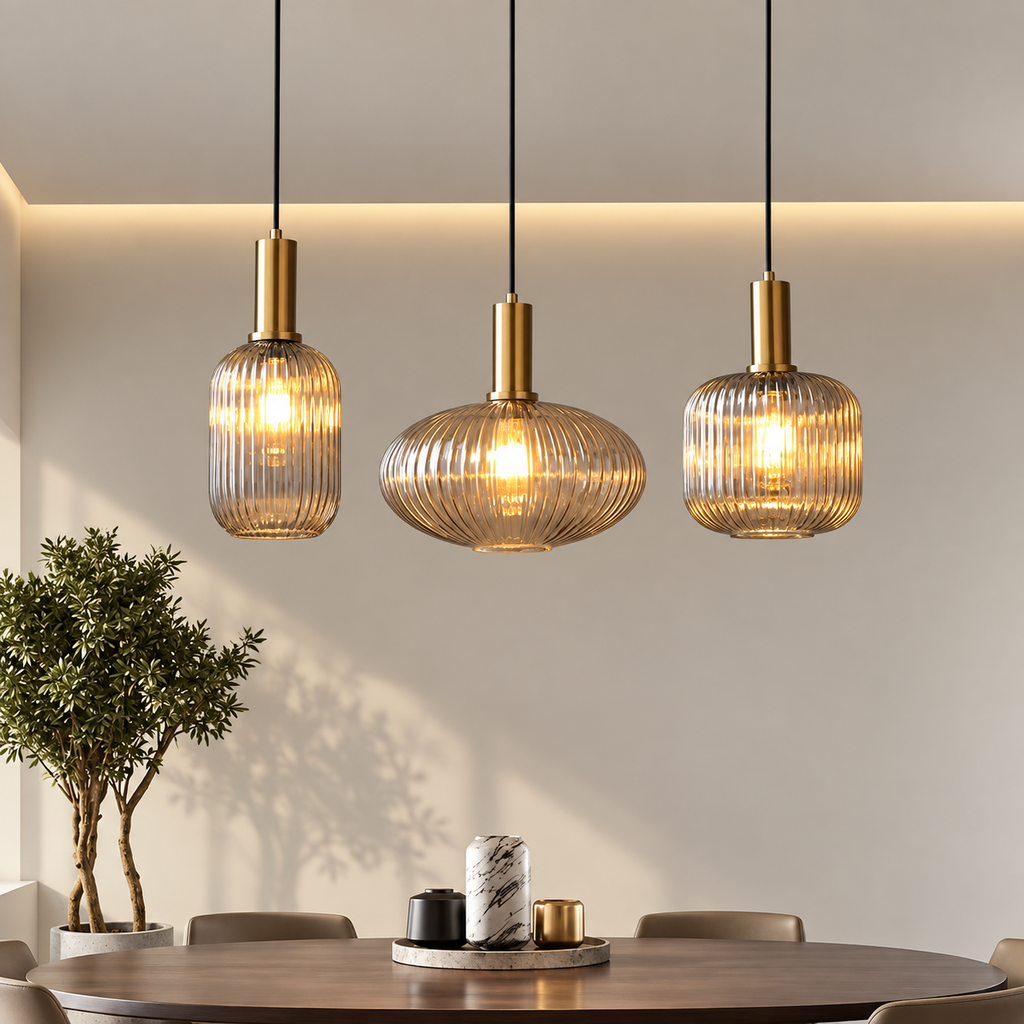 Modern hänglampa med glasskärm – bild 6