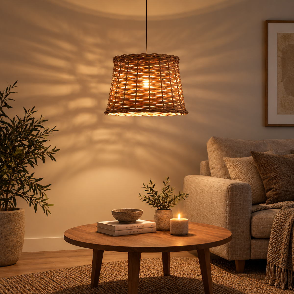 Boho lampskärm med skuggspel
