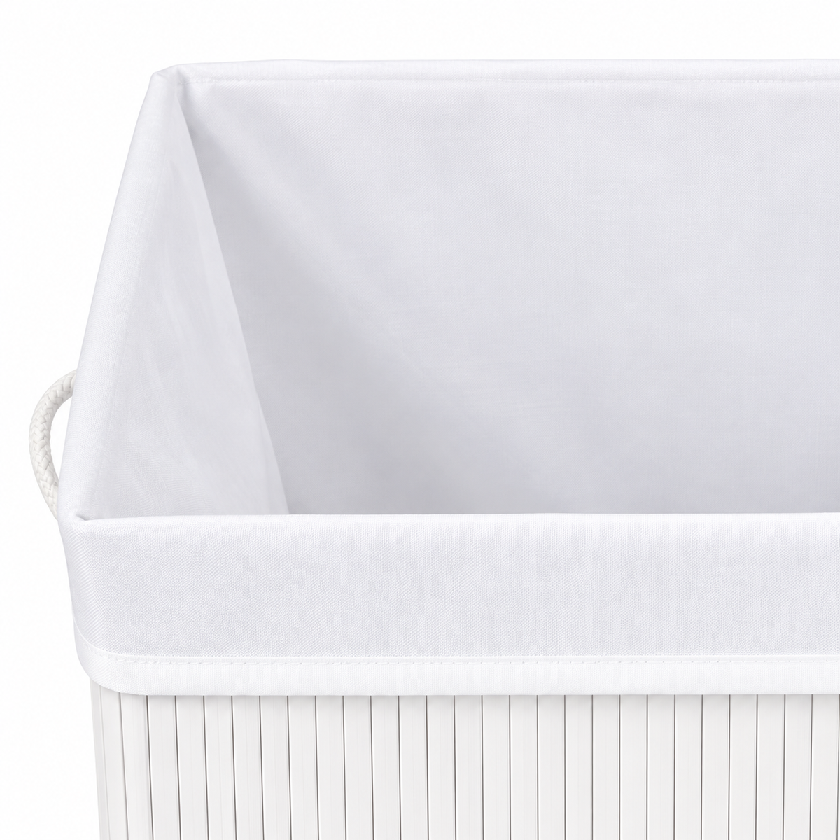 Tvättkorg i vit bambu, 83 L – bild 6
