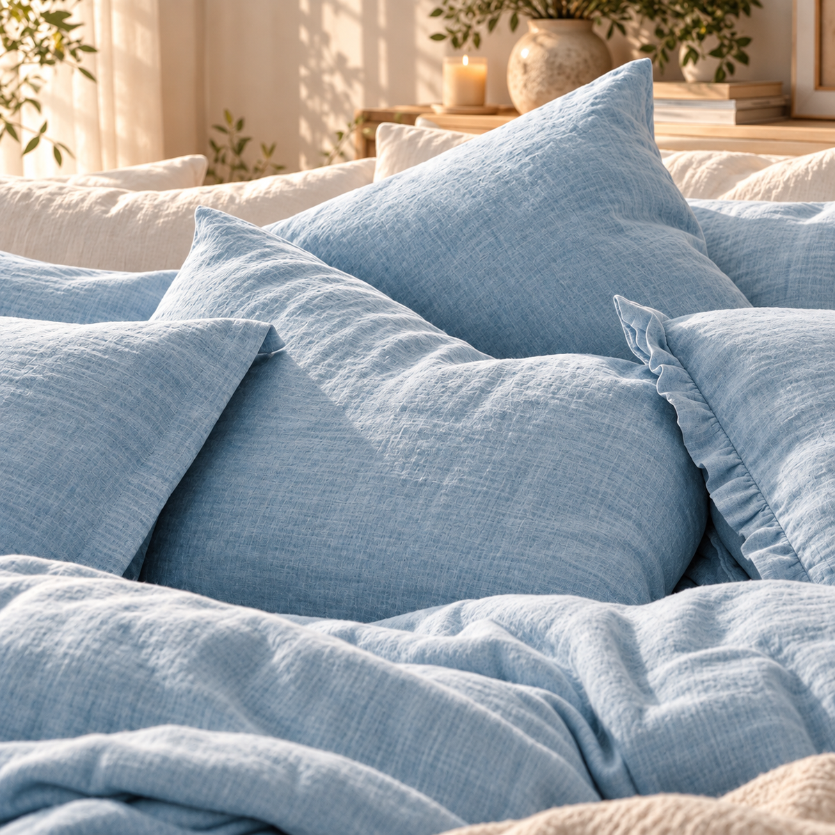 2-pack kuddfodral i 100 % linne – mjuka och eleganta örngott för säng, soffa och fåtölj