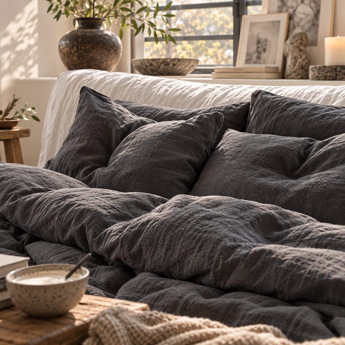 2-pack kuddfodral i 100 % linne – mjuka och eleganta örngott för säng, soffa och fåtölj