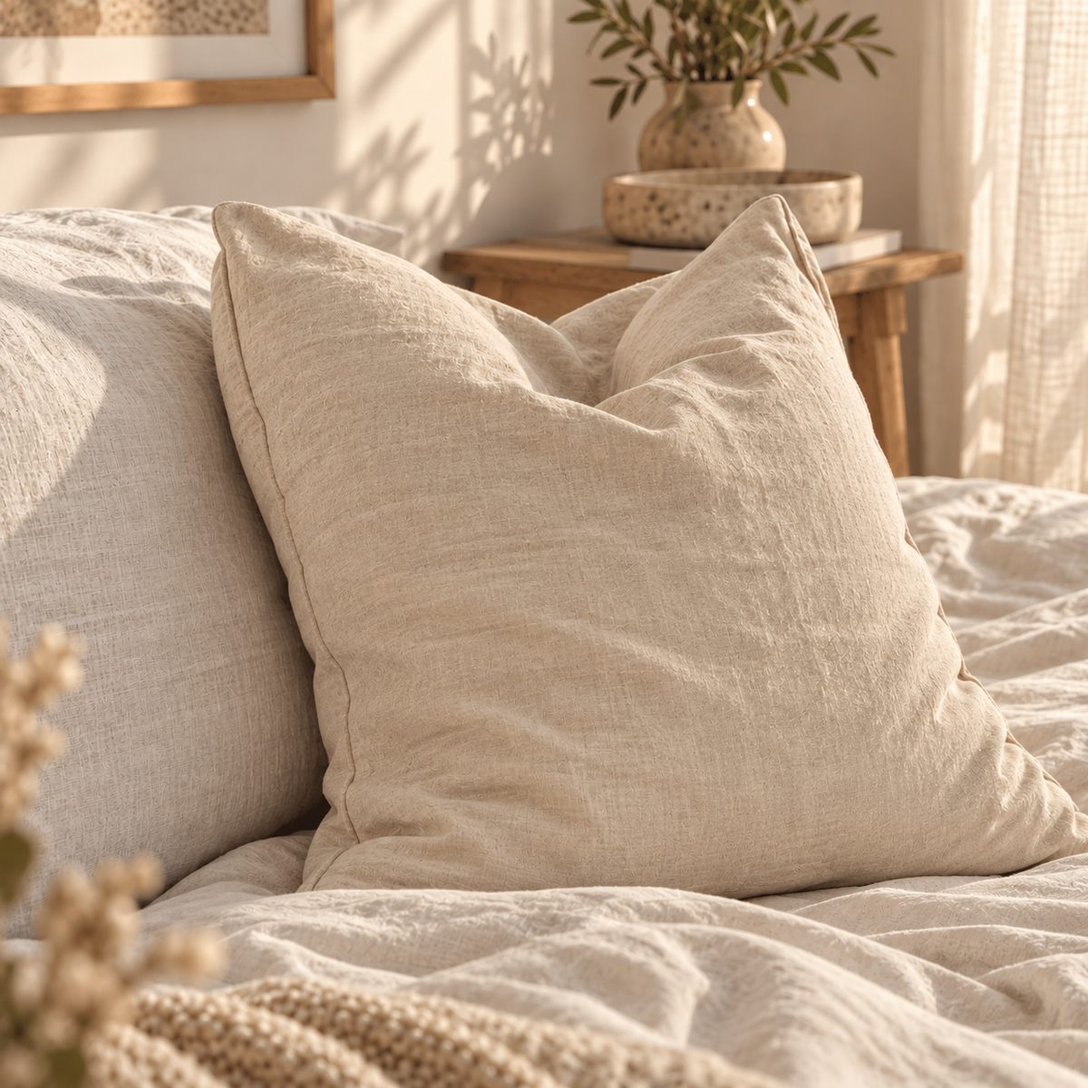 2-pack kuddfodral i 100 % linne – mjuka och eleganta örngott för säng, soffa och fåtölj