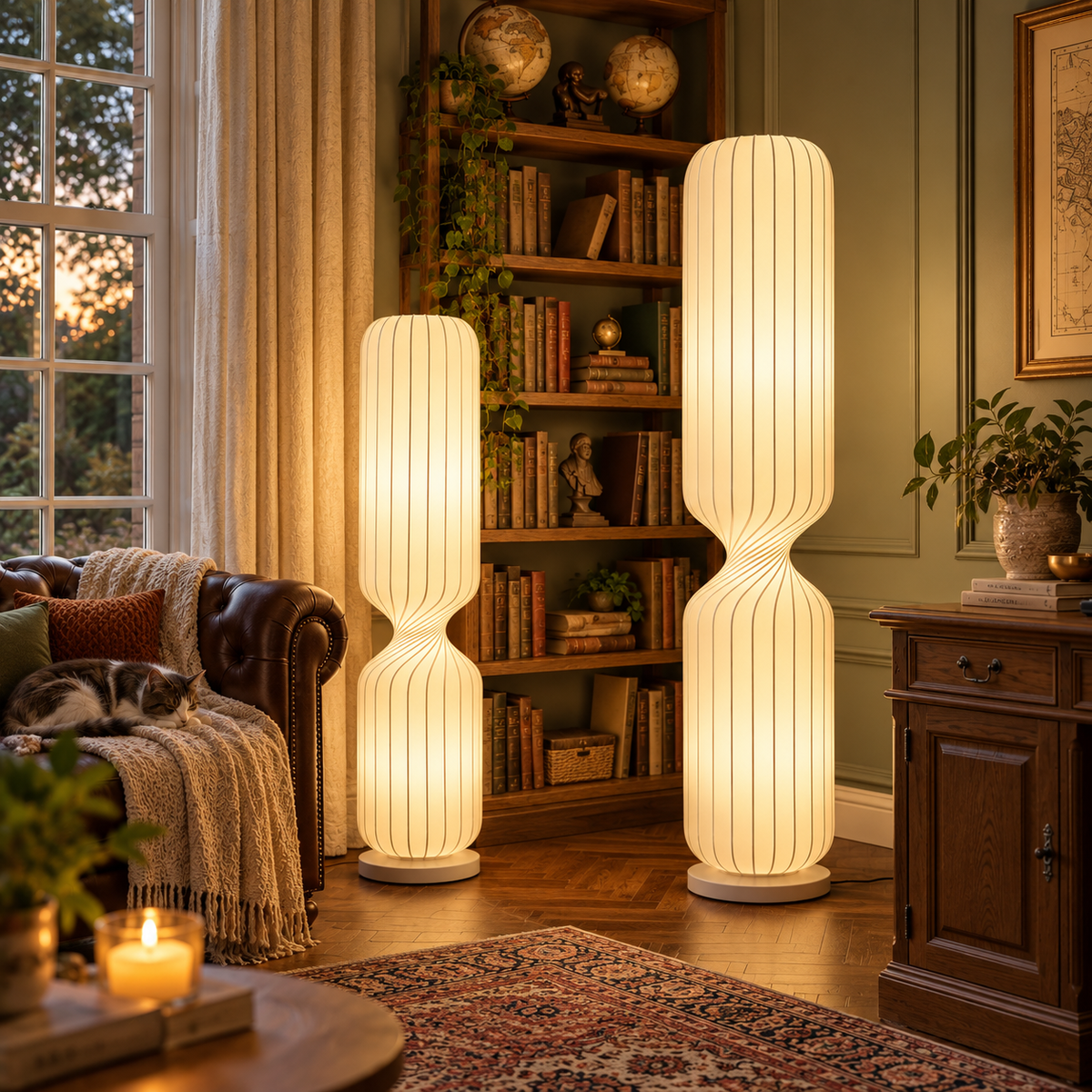 Wabi Sabi golvlampa med textilskärm