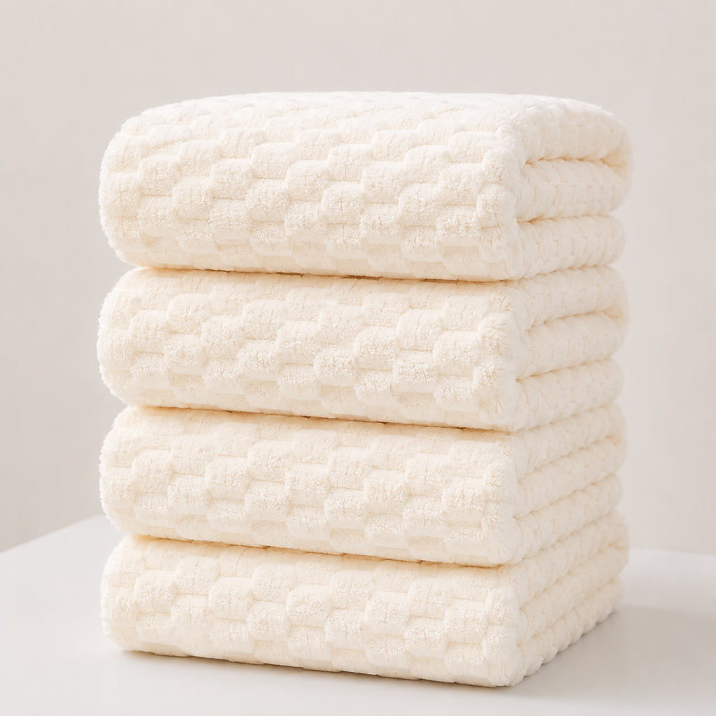 Mjuk och lyxig badhandduksset i mikrofiber – 4-pack snabbtorkande handdukar för bad, spa och träning
