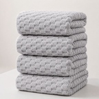 Mjuk och lyxig badhandduksset i mikrofiber – 4-pack snabbtorkande handdukar för bad, spa och träning