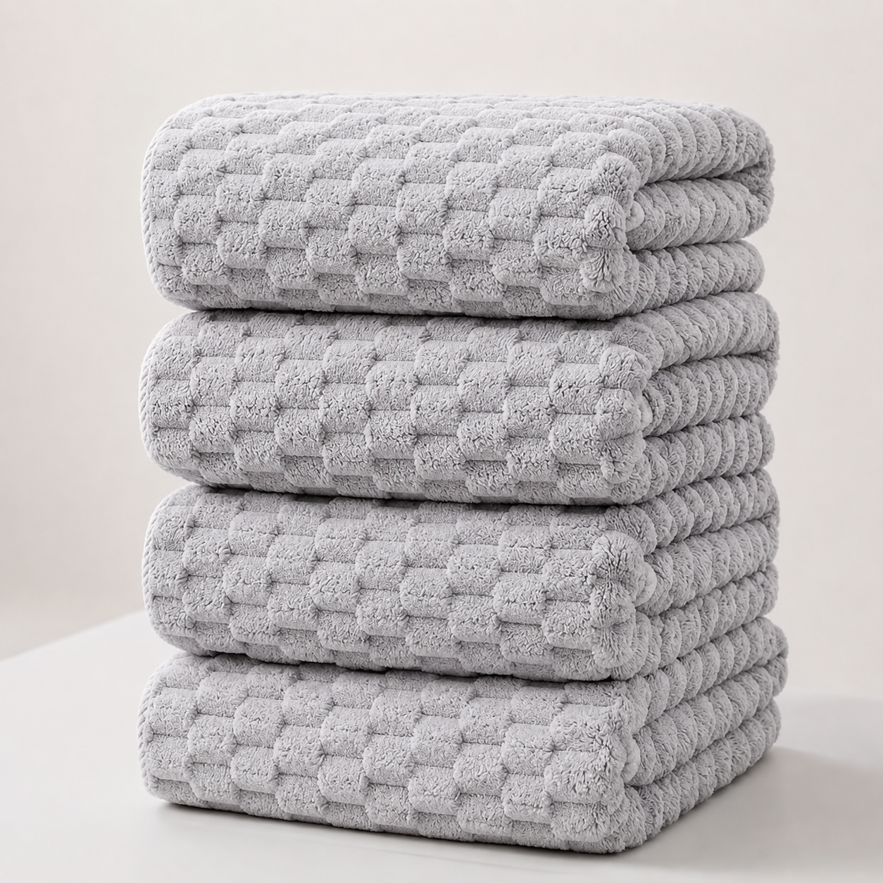 Mjuk och lyxig badhandduksset i mikrofiber – 4-pack snabbtorkande handdukar för bad, spa och träning