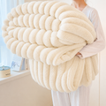 Mjuk fleecefilt i plysch – fluffig vinterfilt, randig soffpläd, mysfilt &amp; sängfilt 100 × 150 cm