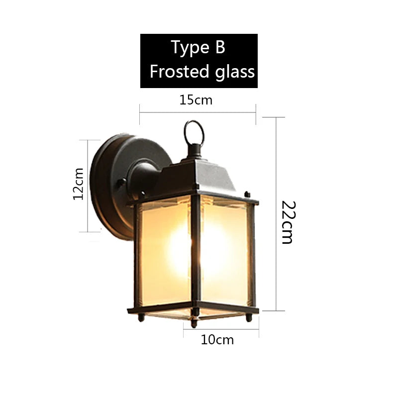 Retro Utomhus Vägglampa E27 – Villa & Balkong Vintage