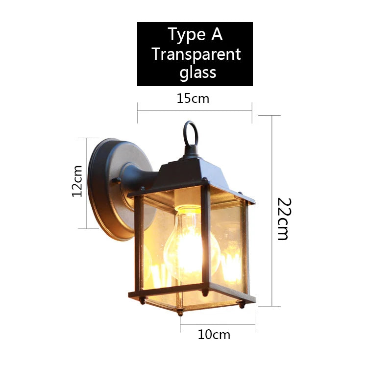 Retro Utomhus Vägglampa E27 – Villa & Balkong Vintage