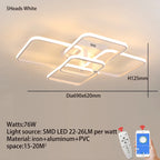 Modern LED Takkrona Svart/Vit – Dimbar 3-6 Huvud