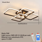 Modern LED Takkrona Svart/Vit – Dimbar 3-6 Huvud