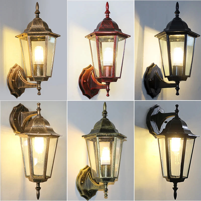 Europeisk Retro Utomhus Vägglampa – Balkong & Trädgård