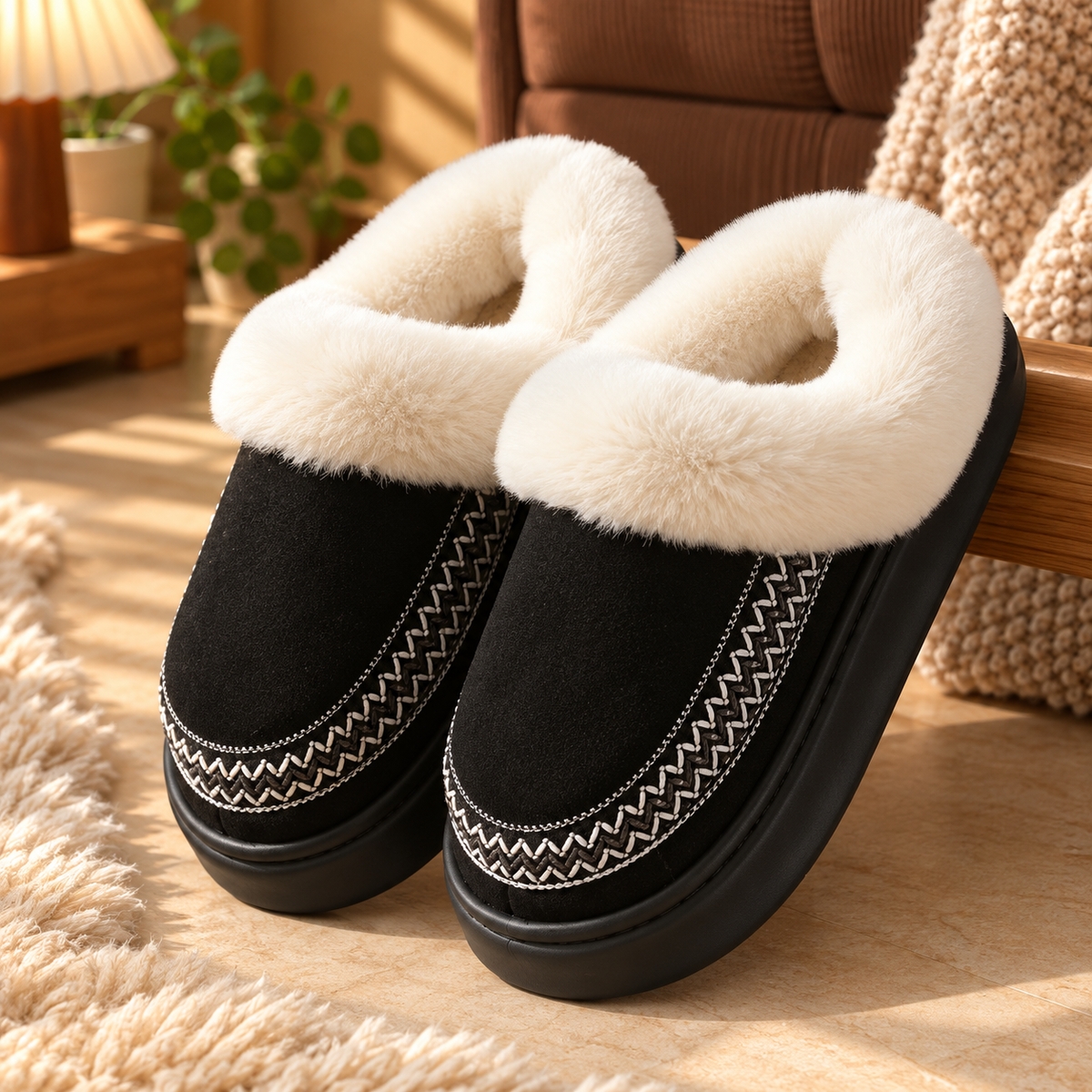 Plyschtofflor med broderi – bild 10