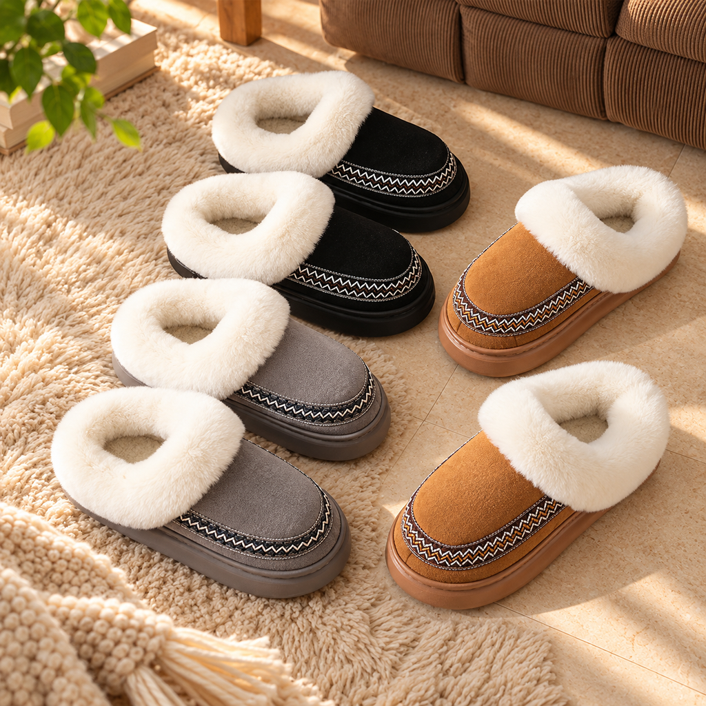 Plyschtofflor med broderi – bild 2