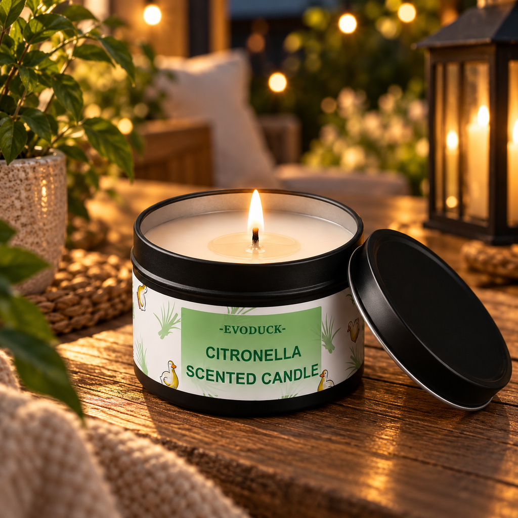Citronellaljus med citrongräsdoft – stämningsfullt utomhusljus för uteplats, trädgård och camping