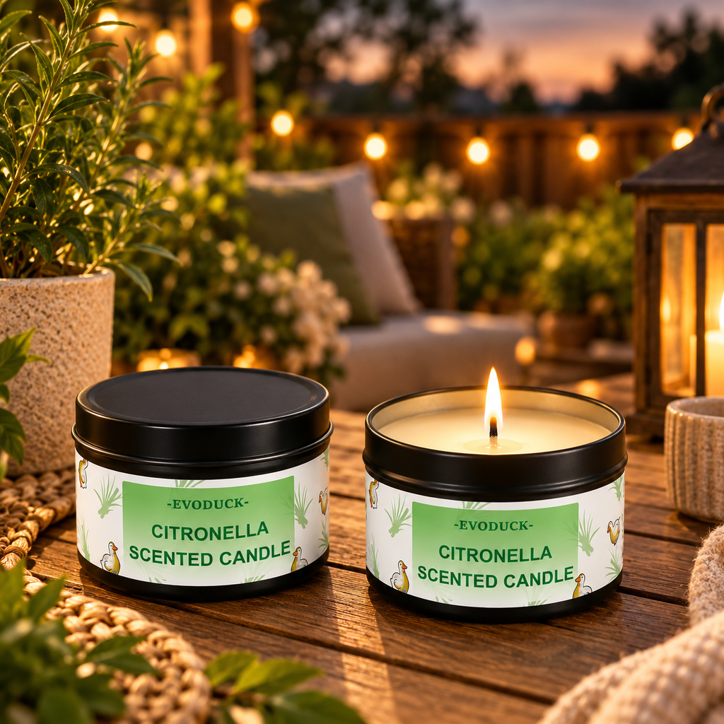 Citronellaljus med citrongräsdoft – stämningsfullt utomhusljus för uteplats, trädgård och camping