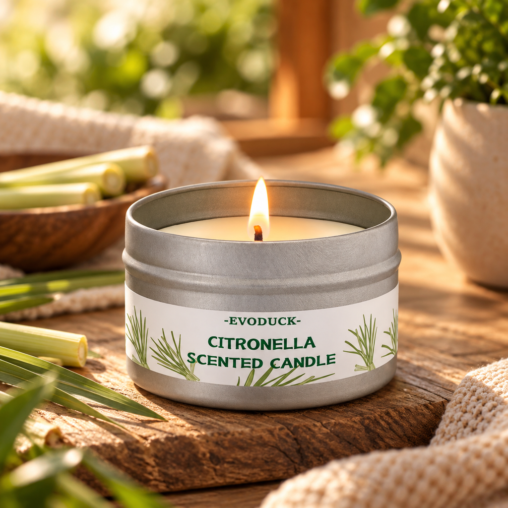 Citronellaljus med citrongräsdoft – stämningsfullt utomhusljus för uteplats, trädgård och camping