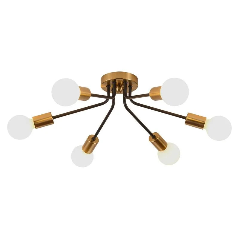 Modern Spindel Takkrona LED – Svart & Guld Nordisk