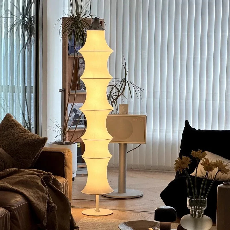 Nordisk Wabi-Sabi Silke Golvlampa – Japansk LED Sovrum & Vardagsrum