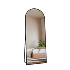 Comanlai Helkroppsspegel Böjd Svart Metallram 162×53 cm – Badrum & Sovrum