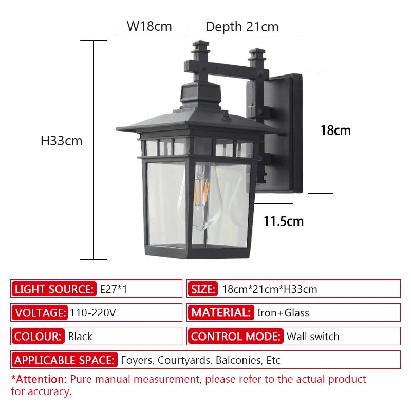 LED Utomhus Vägglampa Minimalist – Järn Balkong