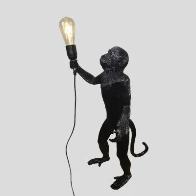 Nordisk Apa Vägglampa Resin – Kreativ Djurlampsskylt Barnrum & Restaurant