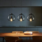 Glas LED Takkrona Bar – Modern Grå Konst Hänglampa